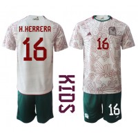 Dres Meksiko Hector Herrera #16 Gostujuci za djecu SP 2022 Kratak Rukav (+ kratke hlače)